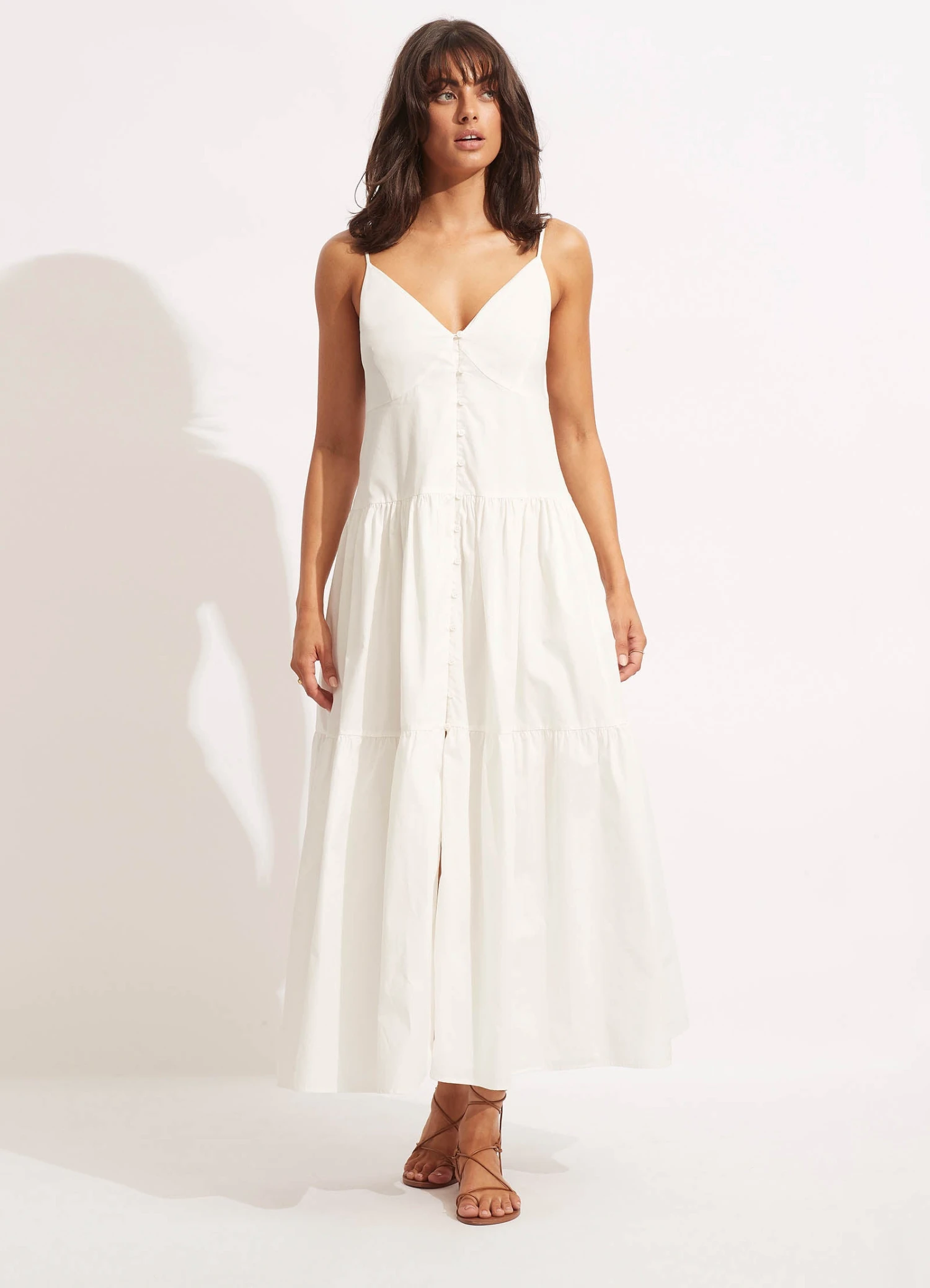 Poplin Maxi Dress - White 4 Poplin Maxi Dress - White - Image 2