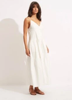 Poplin Maxi Dress - White 9 Poplin Maxi Dress - White -Fashion Swimwear Store 54817 DR White 3