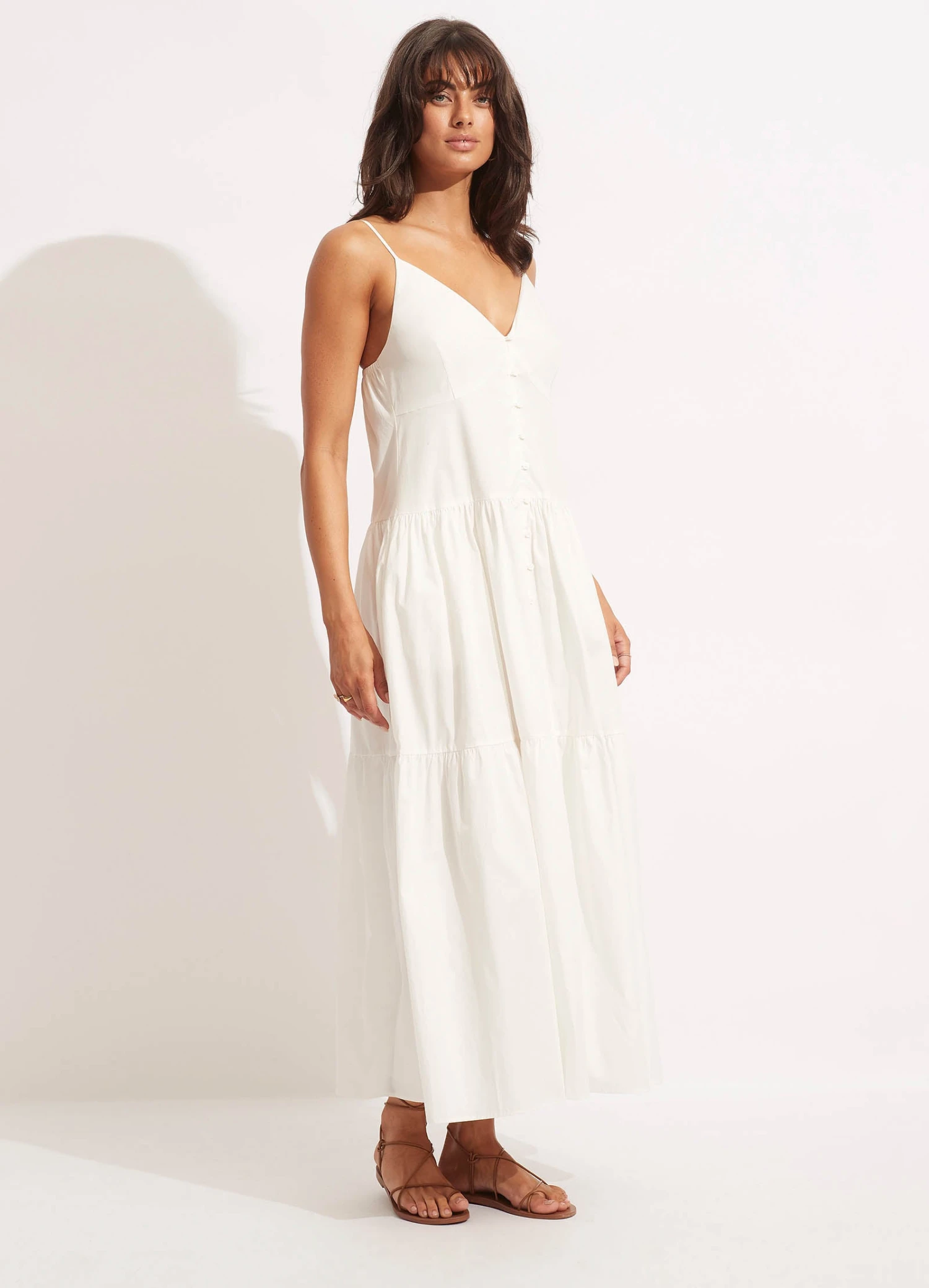 Poplin Maxi Dress - White 5 Poplin Maxi Dress - White - Image 3