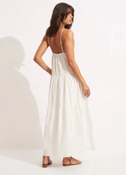 Poplin Maxi Dress - White 10 Poplin Maxi Dress - White -Fashion Swimwear Store 54817 DR White 4