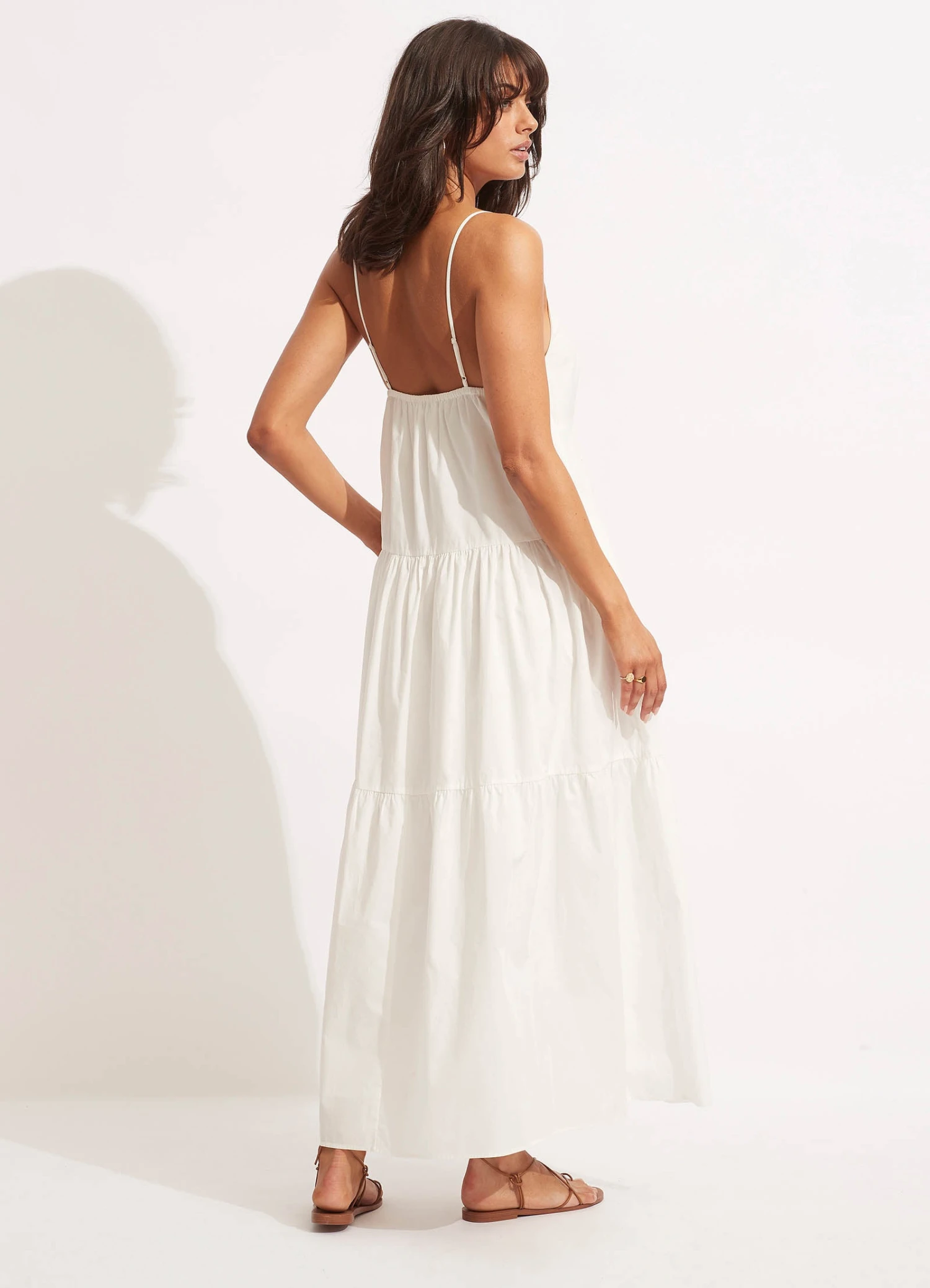 Poplin Maxi Dress - White 6 Poplin Maxi Dress - White - Image 4