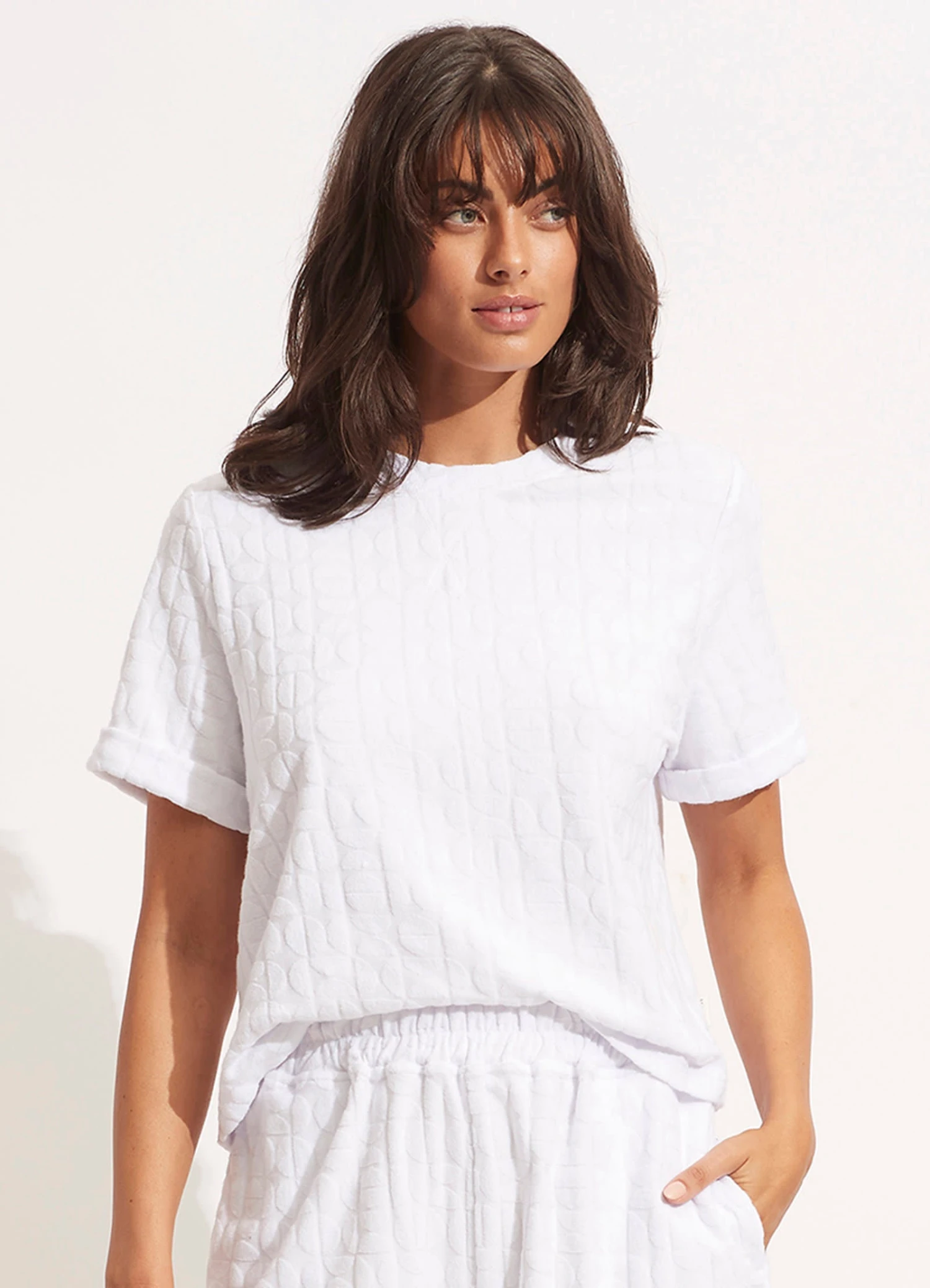 Capri Terry Tee - White 4 Capri Terry Tee - White - Image 2