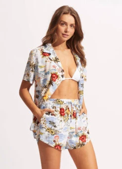 Coast To Coast Resort Shirt - Powder Blue -Fashion Swimwear Store 54856 TO PowderBlue 5