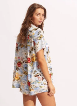 Coast To Coast Resort Shirt - Powder Blue -Fashion Swimwear Store 54856 TO PowderBlue 6