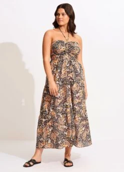 Take Flight Tiered Dress - Mandarin -Fashion Swimwear Store 54867 DR Mandarin 2