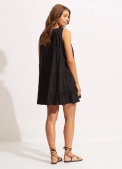 Sunbreak Poplin Dress - Black -Fashion Swimwear Store 54877 DR Black 5
