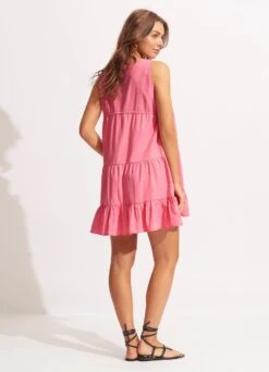 Sunbreak Poplin Dress - Pink 8 Sunbreak Poplin Dress - Pink -Fashion Swimwear Store 54877 DR Pink 5