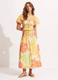 Palm Springs Shirring Top - Lime Light 10 Palm Springs Shirring Top - Lime Light -Fashion Swimwear Store 54903 TO Limelight 4