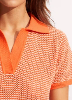 Sunray Knit Polo Top - Mandarin 14 Sunray Knit Polo Top - Mandarin -Fashion Swimwear Store 54911 KN Mandarin 7
