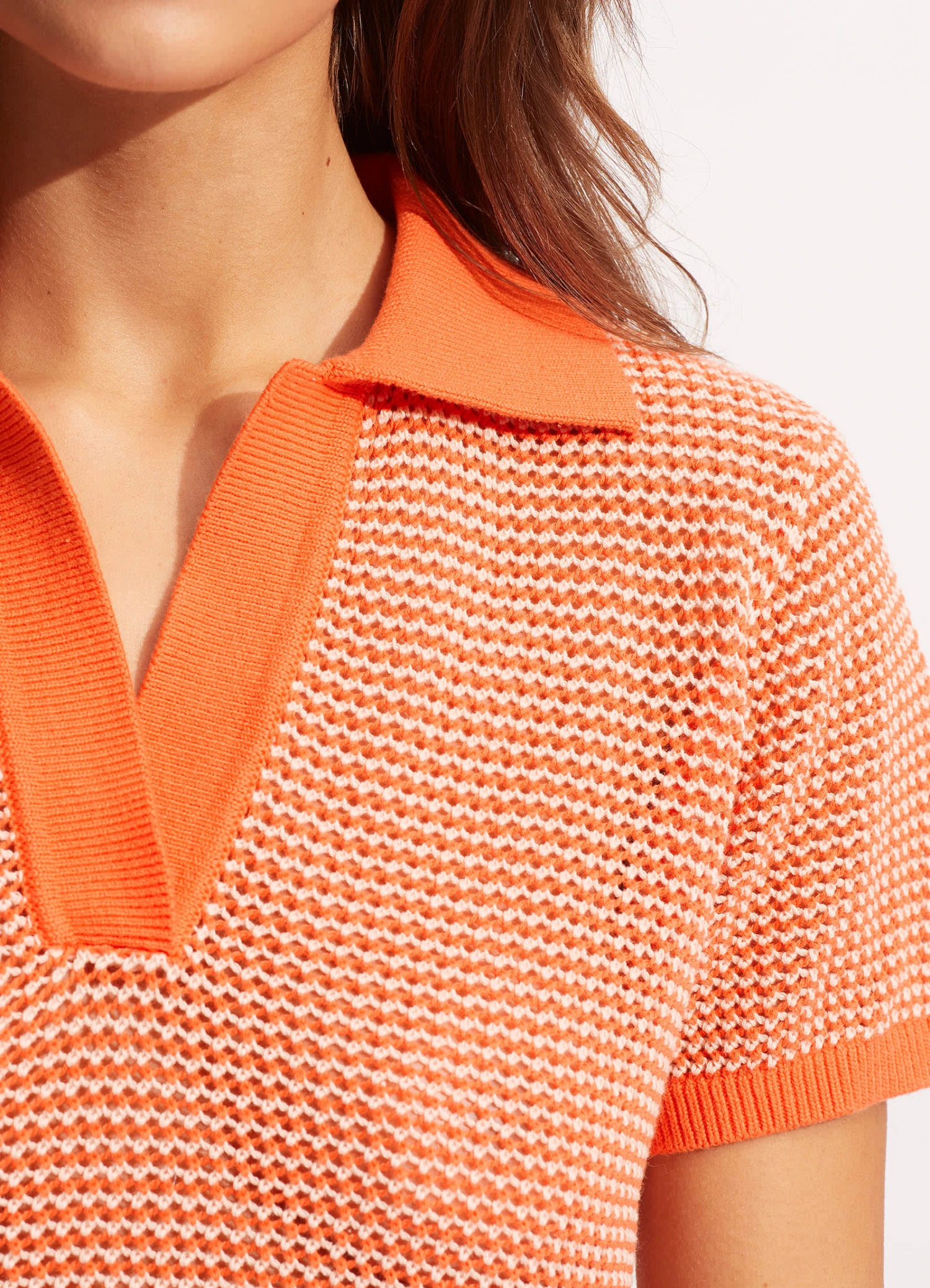 Sunray Knit Polo Top - Mandarin 8 Sunray Knit Polo Top - Mandarin - Image 6