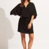 Gia Scallop Kaftan - Black -Fashion Swimwear Store 54918 KA Black 3