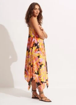 Palm Springs Scarf Dress - Black -Fashion Swimwear Store 54926 DR Black 5