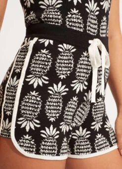 Corsica Jacquard Knit Playsuit - Black -Fashion Swimwear Store 54929 KN Black 7