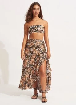 Take Flight Wrap Skirt - Mandarin