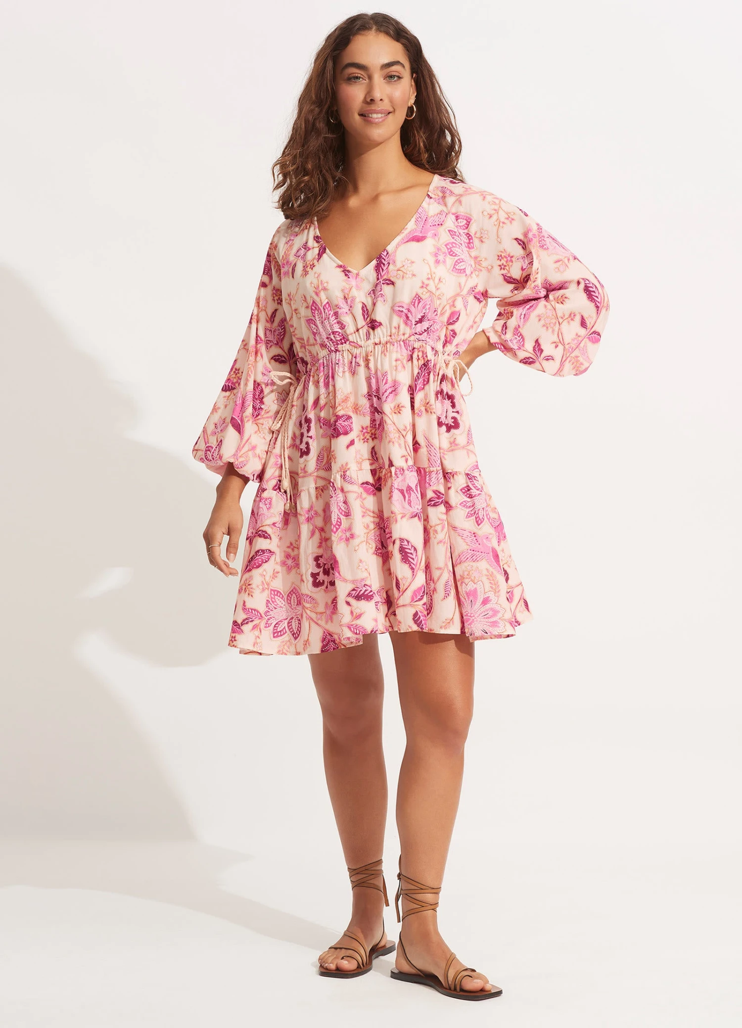 Silk Road Tier Mini Dress - Parfait Pink 3 Silk Road Tier Mini Dress - Parfait Pink