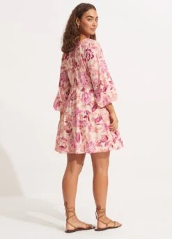 Silk Road Tier Mini Dress - Parfait Pink 8 Silk Road Tier Mini Dress - Parfait Pink -Fashion Swimwear Store 54934 DR Parfait 20Pnk 5