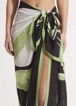 Palm Paradise Pareo - Black 11 Palm Paradise Pareo - Black -Fashion Swimwear Store 54946 SG Black 6