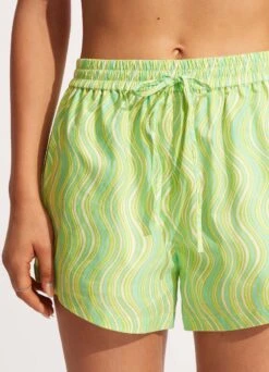 Mod Squad Beach Short - Lime Burst -Fashion Swimwear Store 54960 SH Lime 20Burst 6