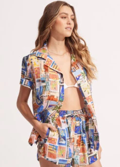 On Vacation Shirt - Azure -Fashion Swimwear Store 54966 TO Azure 5