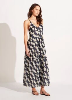 Modern Take Tier Maxi Dress - Black 7 Modern Take Tier Maxi Dress - Black -Fashion Swimwear Store 54974 DR Black 4