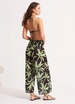 Palm Paradise Wrap Pant - Black 10 Palm Paradise Wrap Pant - Black -Fashion Swimwear Store 54992 PA Black 6