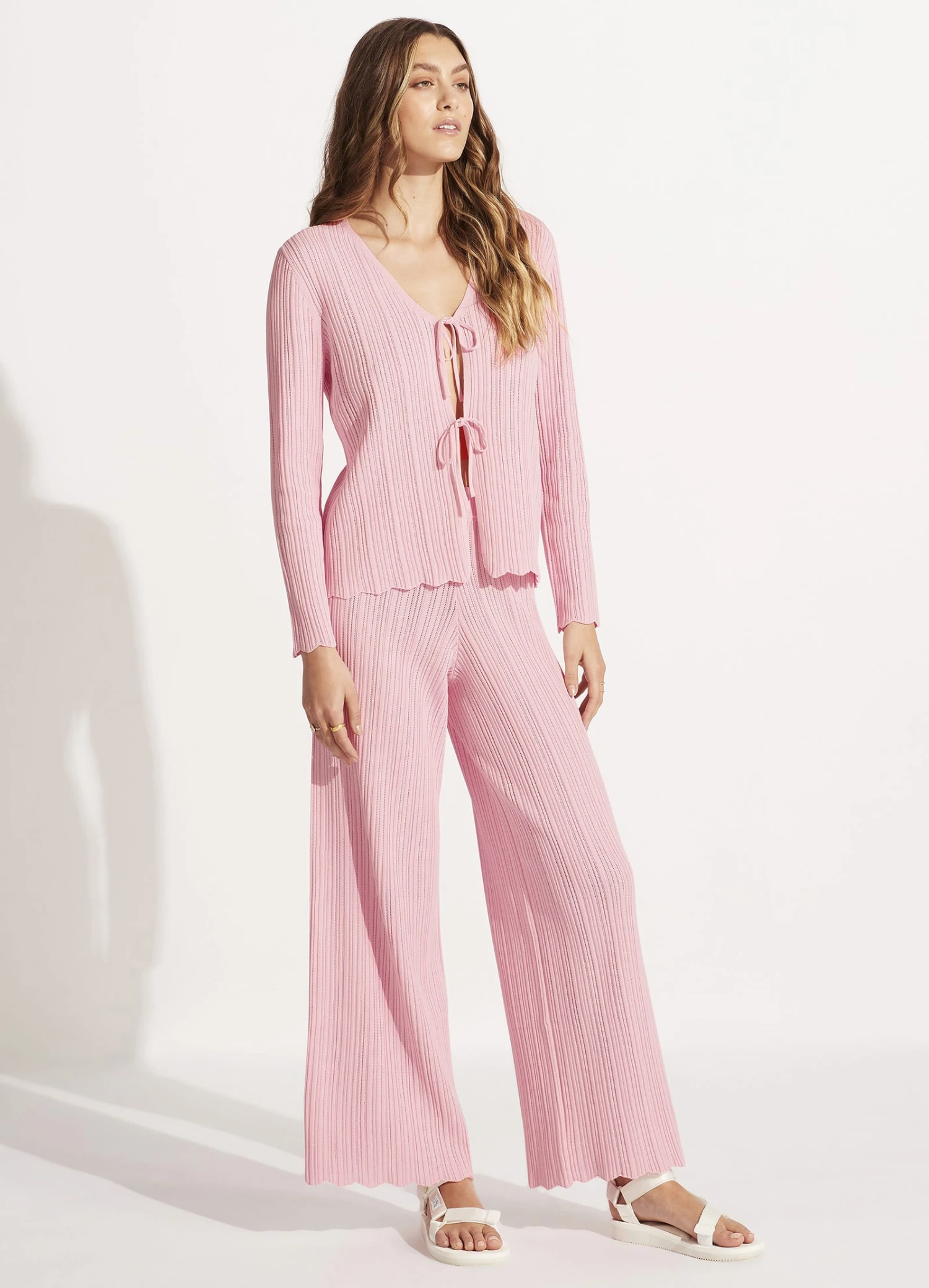 Crochet Tie Knit Top - Parfait Pink 5 Crochet Tie Knit Top - Parfait Pink - Image 3