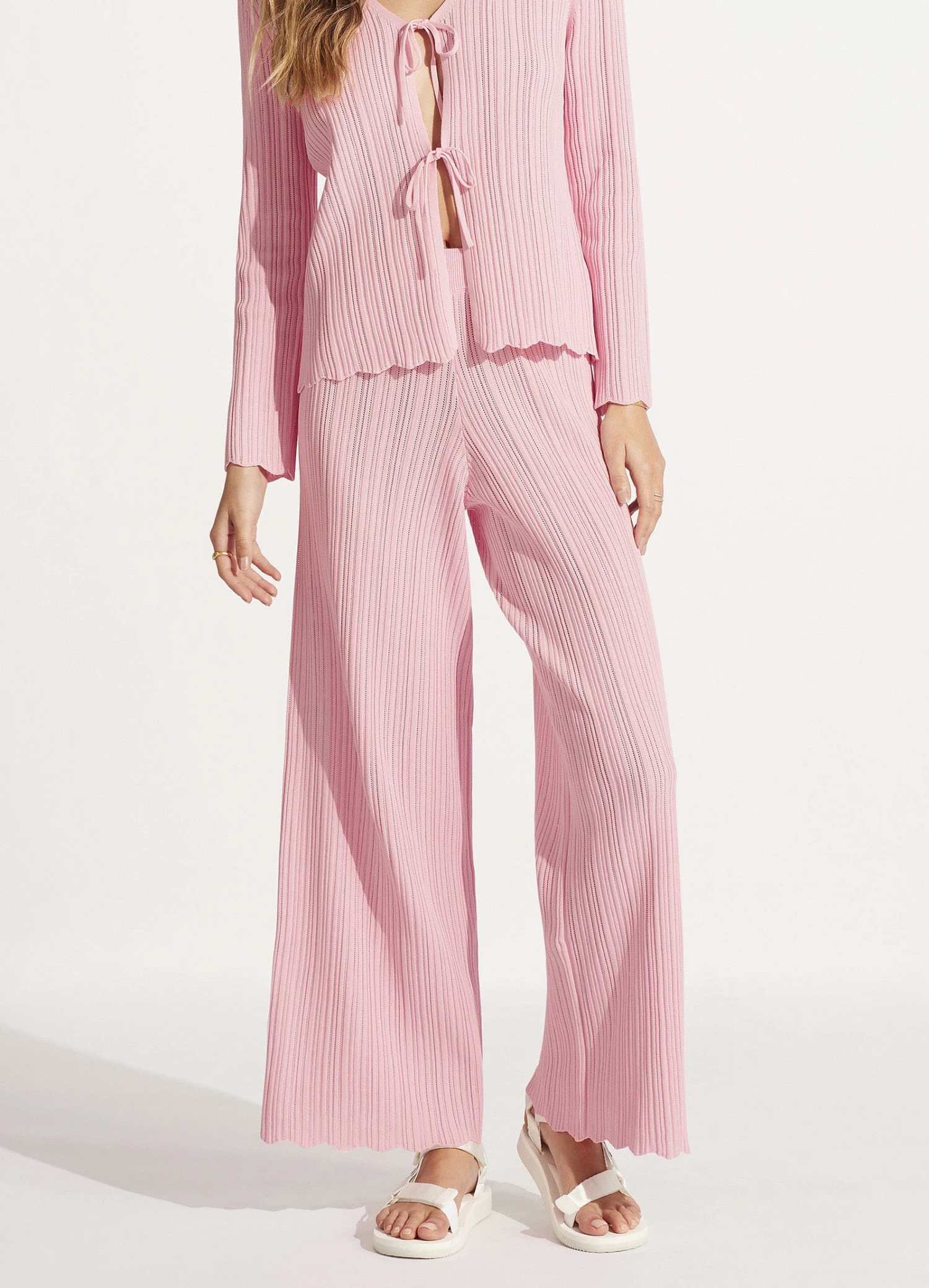 Crochet Knit Pant - Parfait Pink 4 Crochet Knit Pant - Parfait Pink - Image 2