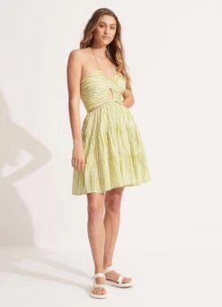 Stripe Tier Mini Dress - Soft Olive -Fashion Swimwear Store 55007 DR SoftOlive 3