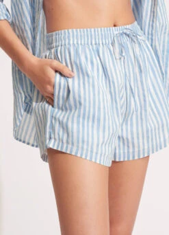 Stripe Beach Short - Powder Blue 11 Stripe Beach Short - Powder Blue -Fashion Swimwear Store 55009 SH PowderBlue 7