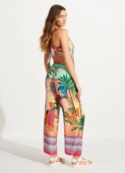 On Vacation Silk Pant - Azure -Fashion Swimwear Store 55020 PA Azure 6