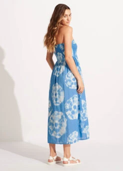 Tie Dye Maxi Skirt/Dress - Azure -Fashion Swimwear Store 55025 DR Azure 3