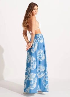 Tie Dye Maxi Skirt/Dress - Azure -Fashion Swimwear Store 55025 DR Azure 5