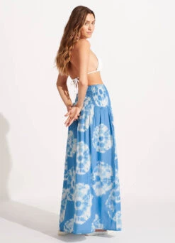 Tie Dye Maxi Skirt/Dress - Azure -Fashion Swimwear Store 55025 DR Azure 8