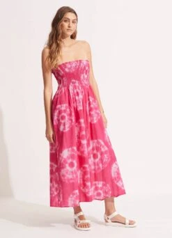Tie Dye Maxi Skirt/Dress - Rose Pink 9 Tie Dye Maxi Skirt/Dress - Rose Pink -Fashion Swimwear Store 55025 SK RosePink 2