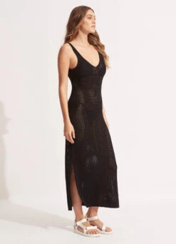 Byron Knit Dress - Black 7 Byron Knit Dress - Black -Fashion Swimwear Store 55033 KN Black 4