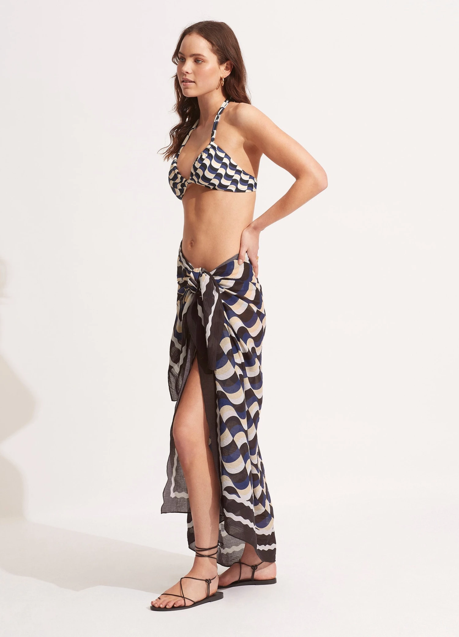 Modern Take Sarong - Black 4 Modern Take Sarong - Black - Image 2