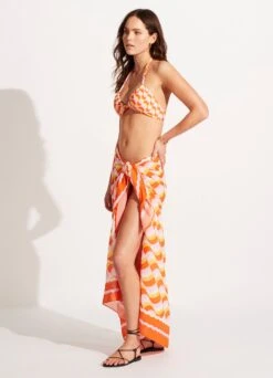 Modern Take Sarong - Mandarin -Fashion Swimwear Store 55047 SG Mandarin 4