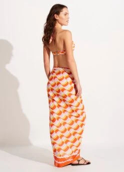 Modern Take Sarong - Mandarin -Fashion Swimwear Store 55047 SG Mandarin 5