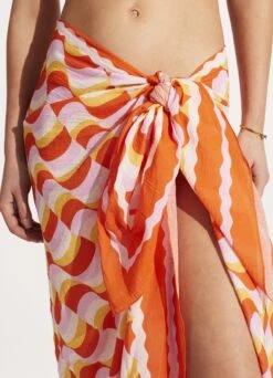 Modern Take Sarong - Mandarin -Fashion Swimwear Store 55047 SG Mandarin 6