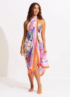 Under The Sea Sarong - White 13 Under The Sea Sarong - White -Fashion Swimwear Store 55051 SG White 7