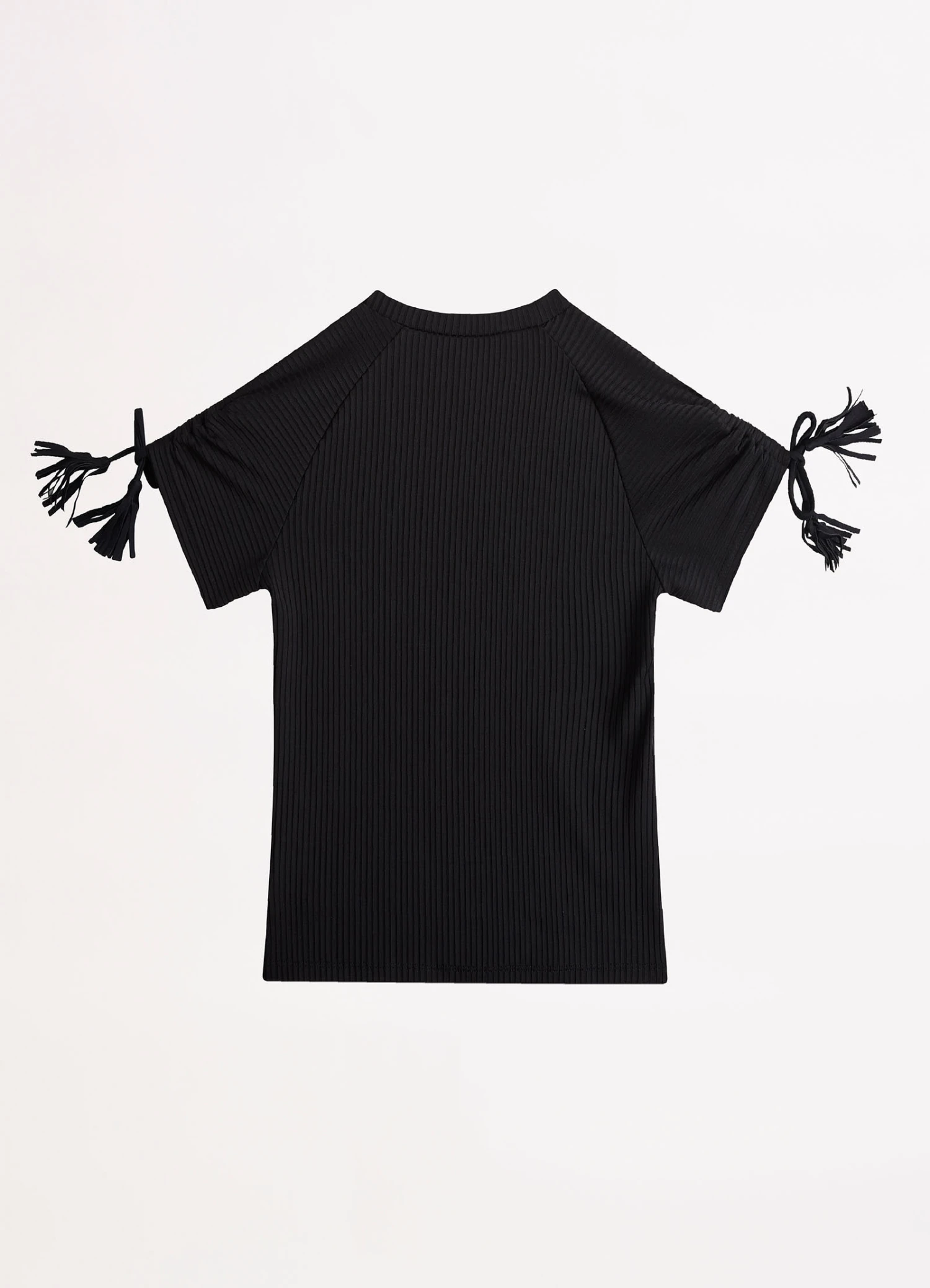 Girls Ruched Sleeve Rash Vest- Black 4 Girls Ruched Sleeve Rash Vest- Black - Image 2