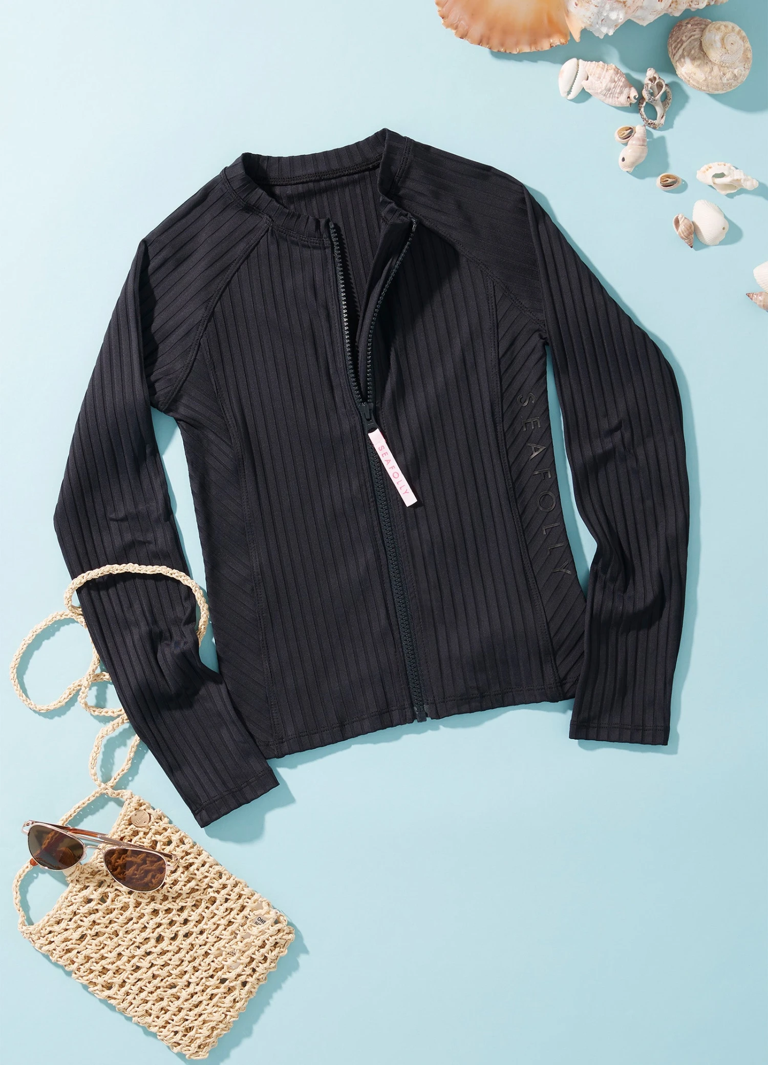 Girls Summer Essential Long Sleeve Rashie - Black 3 Girls Summer Essential Long Sleeve Rashie - Black