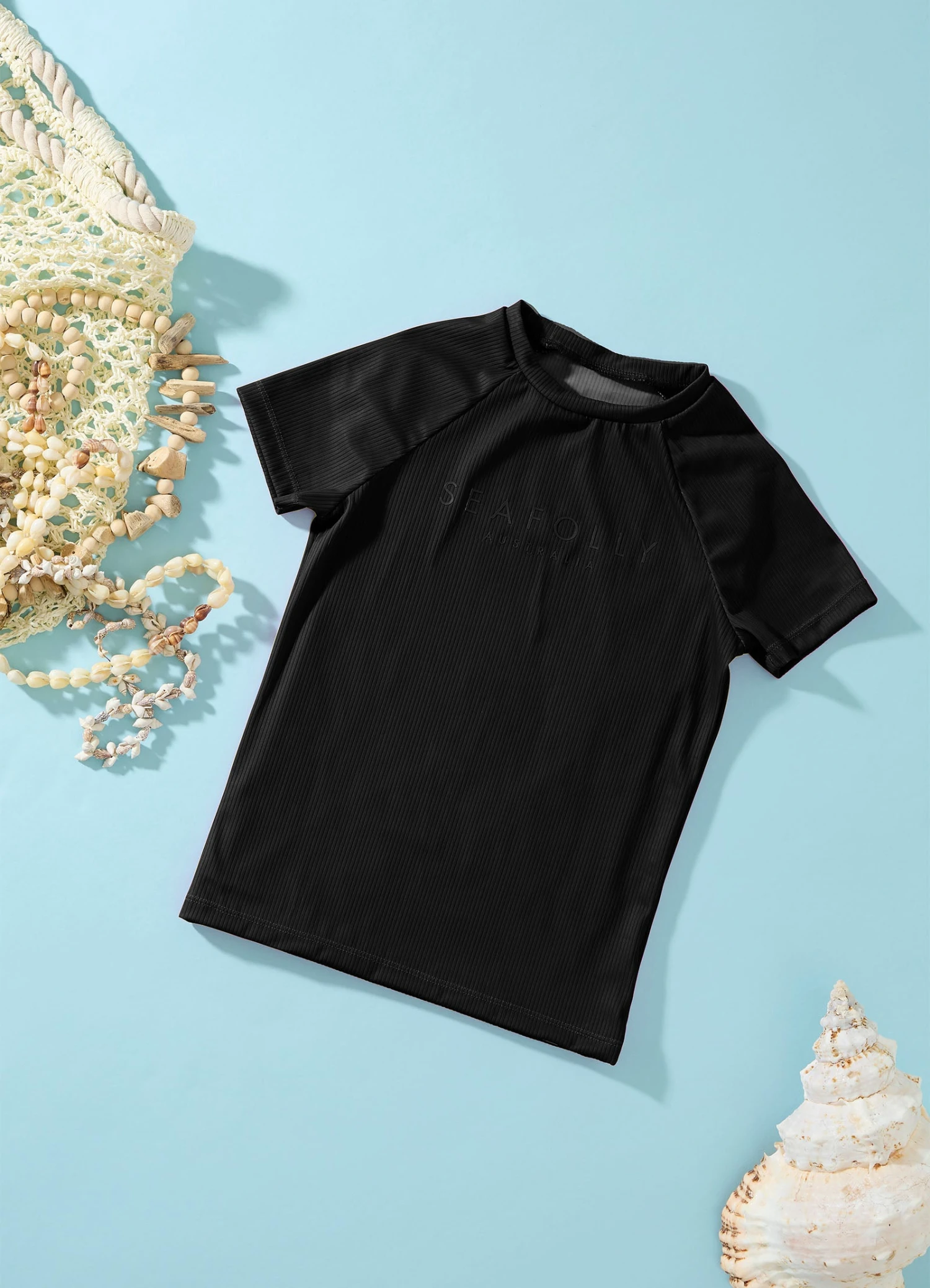 Essential Girls S/S Rash Vest - Black 3 Essential Girls S/S Rash Vest - Black