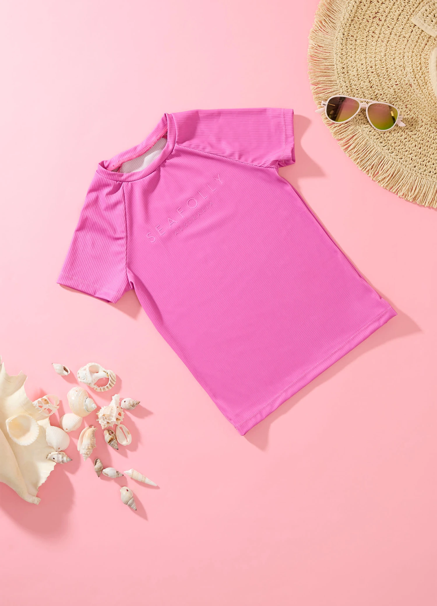 Essential Girls S/S Rash Vest - Pink 4 Essential Girls S/S Rash Vest - Pink - Image 2