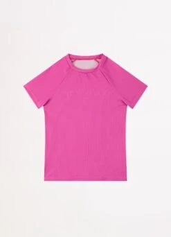Essential Girls S/S Rash Vest - Pink 8 Essential Girls S/S Rash Vest - Pink -Fashion Swimwear Store 56552 Pink 3