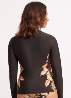 Castaway Long Sleeve Sunvest - Black -Fashion Swimwear Store 60203 980 Black 4