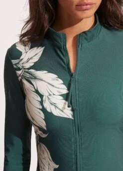 Fleur De Bloom Long Sleeve Sunvest - Evergreen -Fashion Swimwear Store 60203 983 Evergreen 5