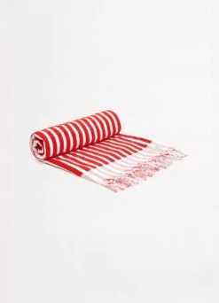 Marina Stripe Towel - Chilli -Fashion Swimwear Store 71761 TL Chilli 3