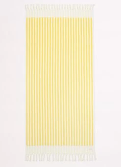 Marina Stripe Towel - Lemon -Fashion Swimwear Store 71761 TL Lemon 2
