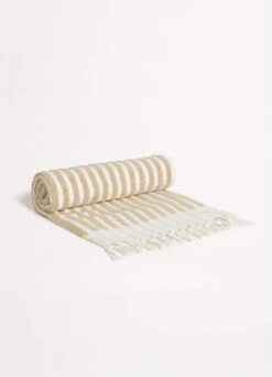 Marina Stripe Towel - Natural -Fashion Swimwear Store 71761 TL Natural 3